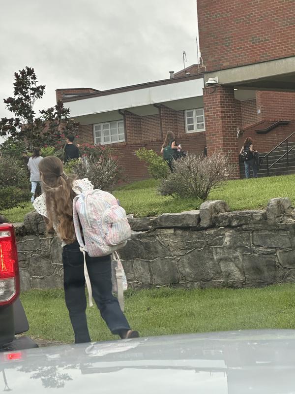 walking into school