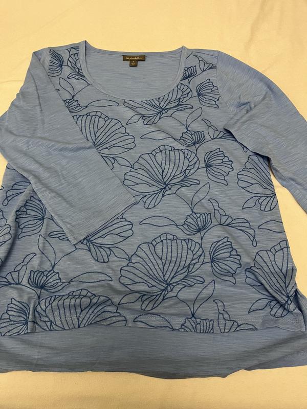 Super Scoop LS EMB Knit Top