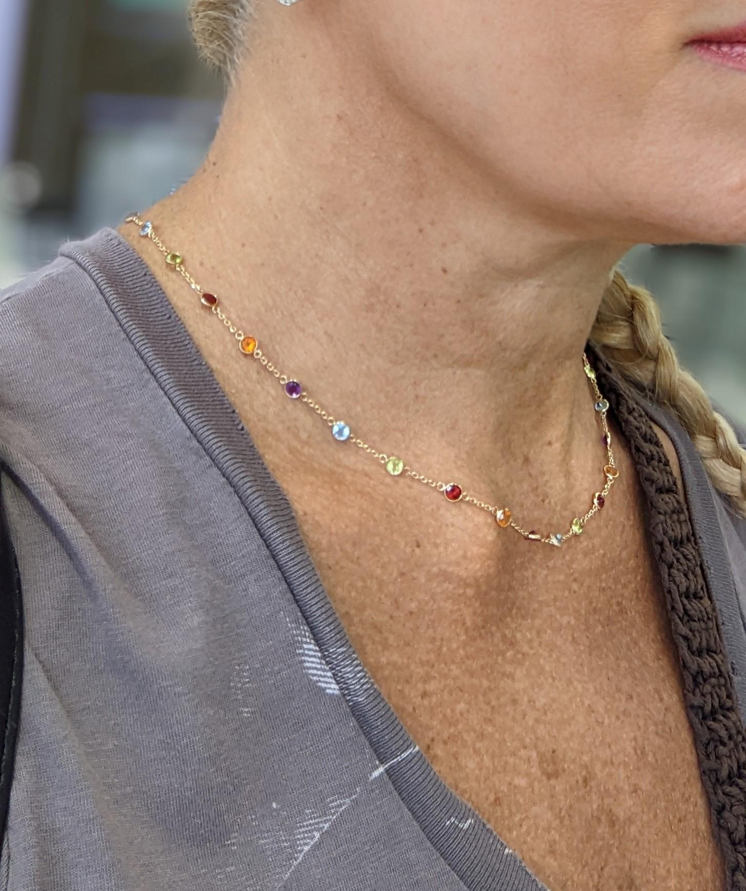 EFFY Collection EFFY Mosaic Collection Multi Gemstone Link Collar