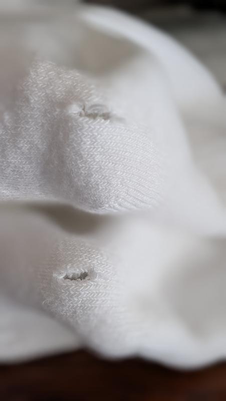 Right out of the bag with holes in them.