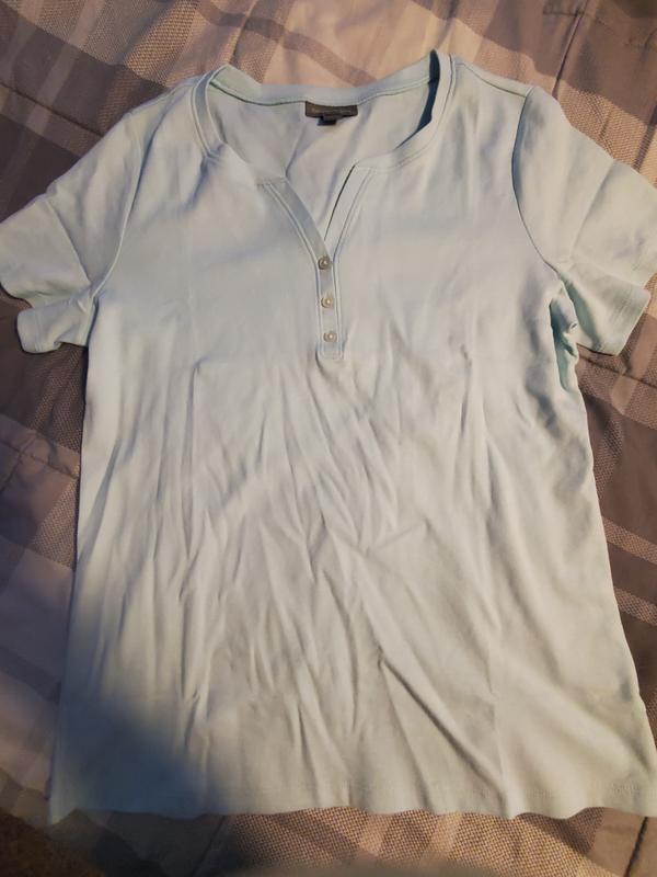 売れ筋商品|||スタイルアンドコー カットソー トップス レディース Petite Cotton Henley Short-Sleeve T-Shirt, Created for Macy's Bright White Style & Co Petite Cotton Henley Short-Sleeve T-Shirt