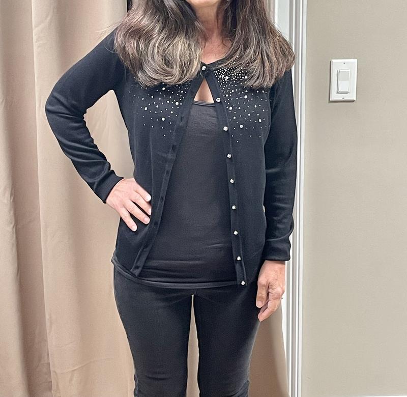 Can be worn open (shown here with a cami)