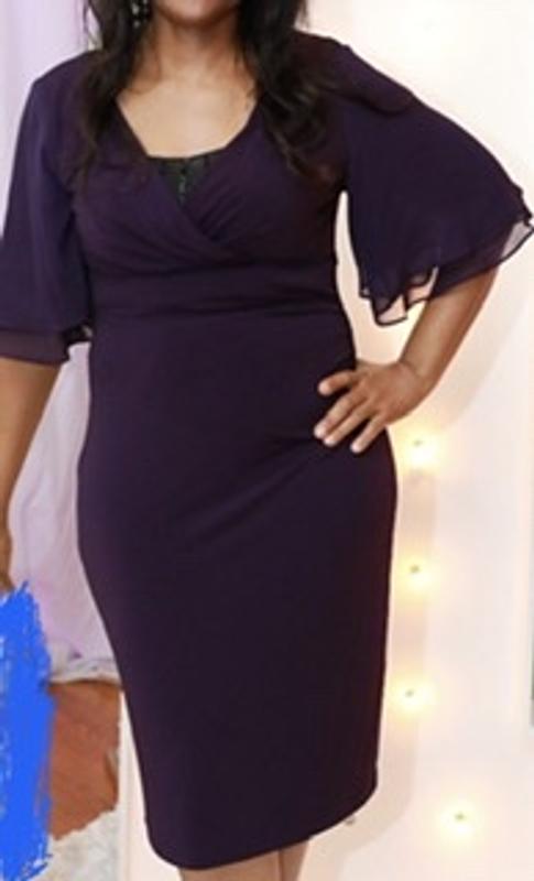 Women's Flutter-Sleeve Sheath Dress