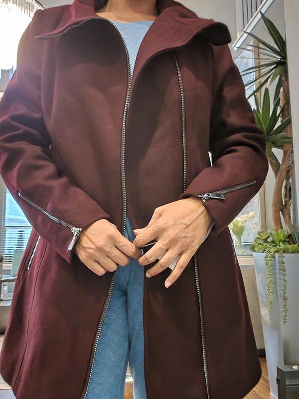 Calvin Klein Women's Asymmetric Zipper Coat - Macy's