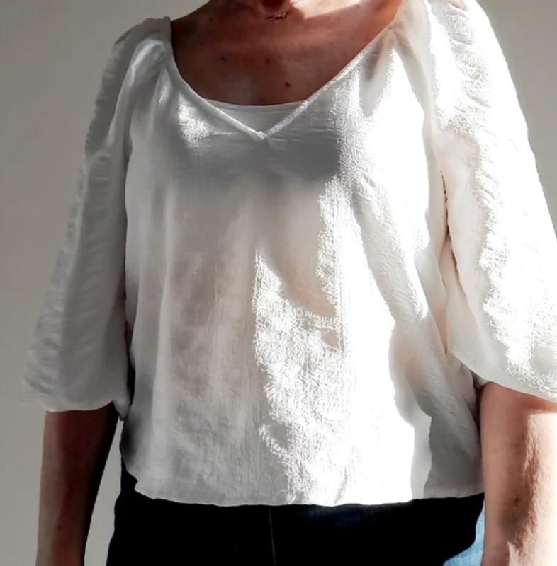 Gauzy chiffon fabric.