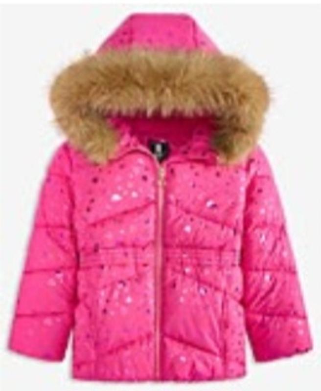 Toddler and Little Girls Foil Quilt Puffer Jacket