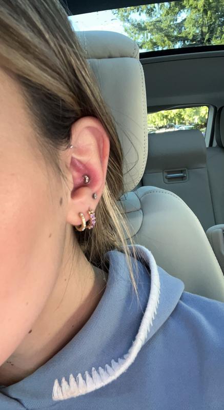 Second lobe piercing ( purple hoop)