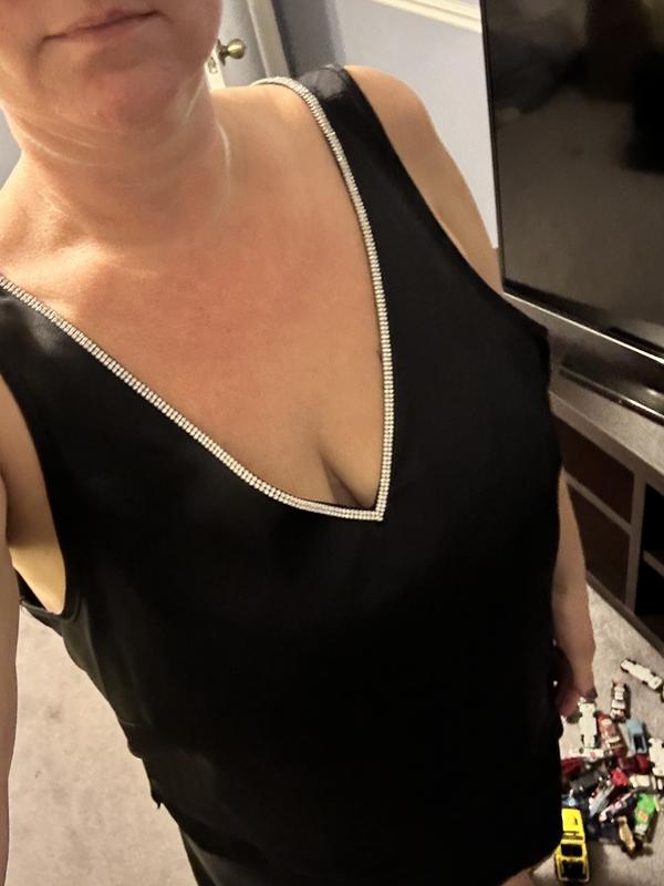 売れ筋商品|||ヴィンスカムート カットソー トップス レディース Women's Rhinestone-Trim Top Bright Cherry VINCE CAMUTO Rhinestone Trim Tank Top | Bloomingdale's