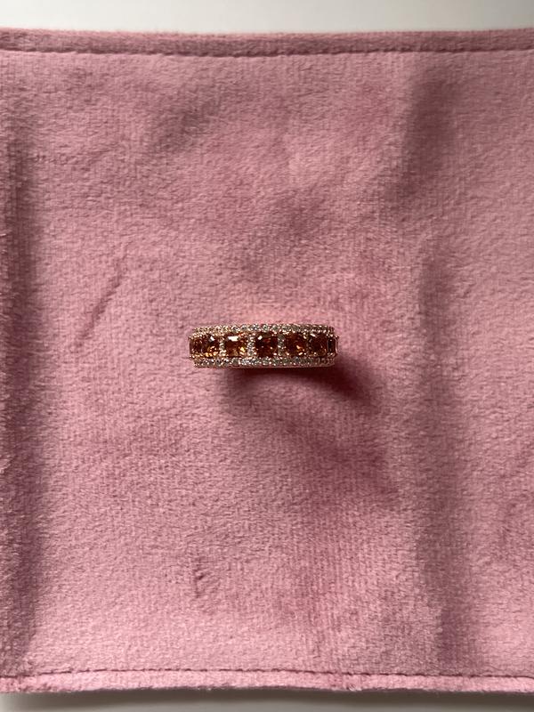 Suzy Levian Sterling Silver Cubic Zirconia Modern Eternity Band Ring