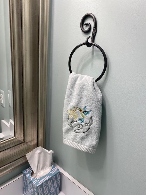 towel with embroidery added