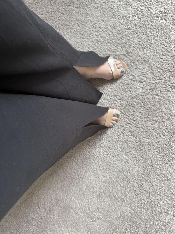 So much extra length it just lays on floor and under my heel! (I’m 5’6”)