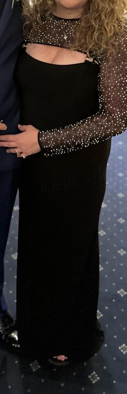 Tiered V-Neck Plunging Maxi Dress