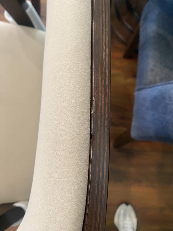 I'm not sure if there's anything defective in the legs. I knew that I wasn't going to keep it with The defects at the top of the back rest. If you're not picky and are willing to pay this price for a barstool that's imperfect...go for it. It's pretty.