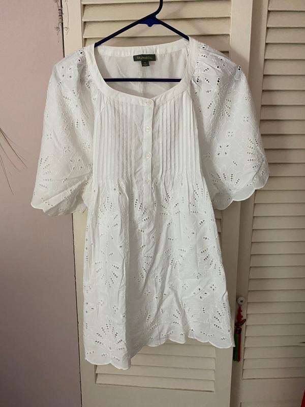 Style & Co Women's Eyelet Cotton Top, Exclusively at Macy's