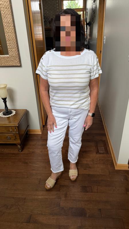 売れ筋商品|||スタイルアンドコー カットソー トップス レディース Women's Pima Cotton Button-Shoulder Top, Exclusively at Macy's Bright White Combo Style & Co Women's Pima Cotton Button-Shoulder Top