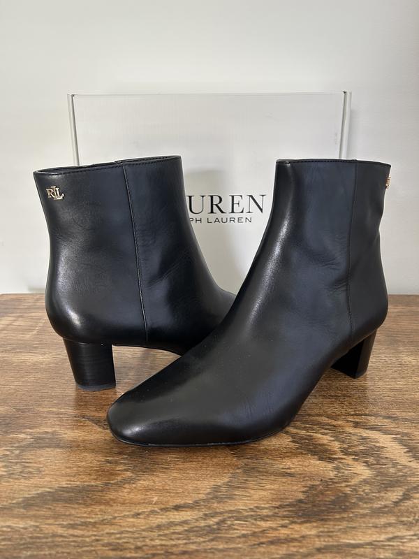 Lauren Ralph Lauren Women's Demi Burnished Leather Booties - Macy's