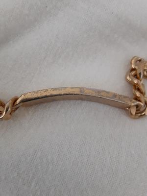 Cuban Chain ID Bracelet in 14k Gold-Plated Sterling Silver