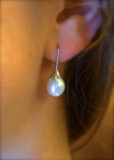 Cultured Freshwater Pearl Drop Earrings in 14K Yellow Gold (Also Available in 14k White Gold and 14k Rose Gold)