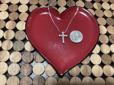 Diamond Cross Pendant Necklace (1/4 ct. t.w.) in Sterling Silver