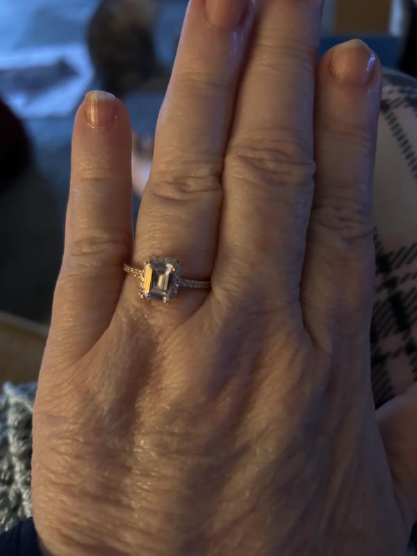 It is a beautiful ring and I love the rose gold color with it. Looks real because it is not an oversized jem.