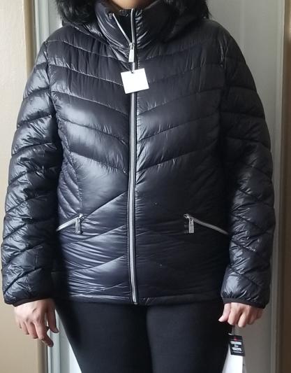 Calvin klein the coat edit packable down chevron puffer jacket hot sale