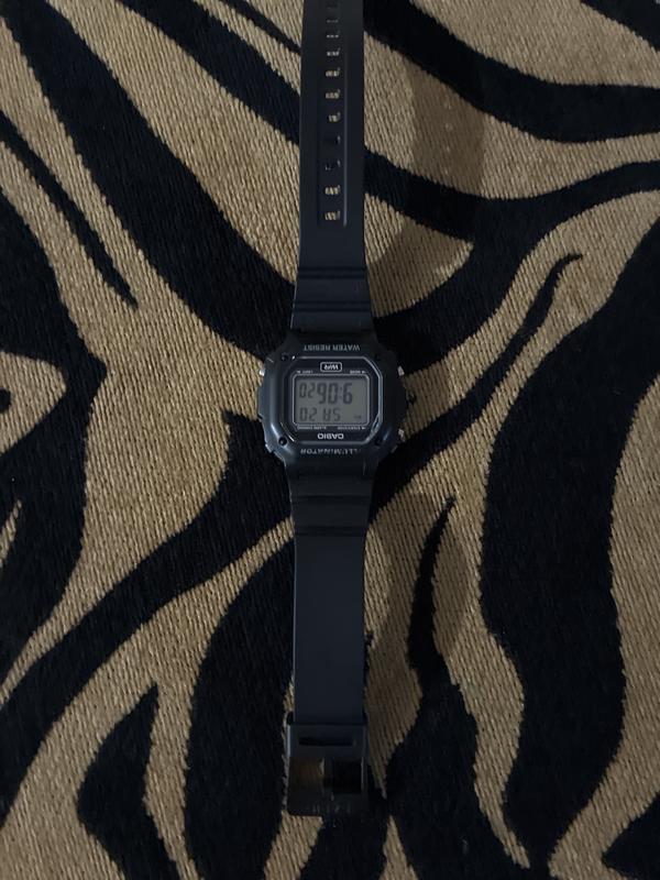 Men's Digital Black Resin Strap Watch 42.4mm