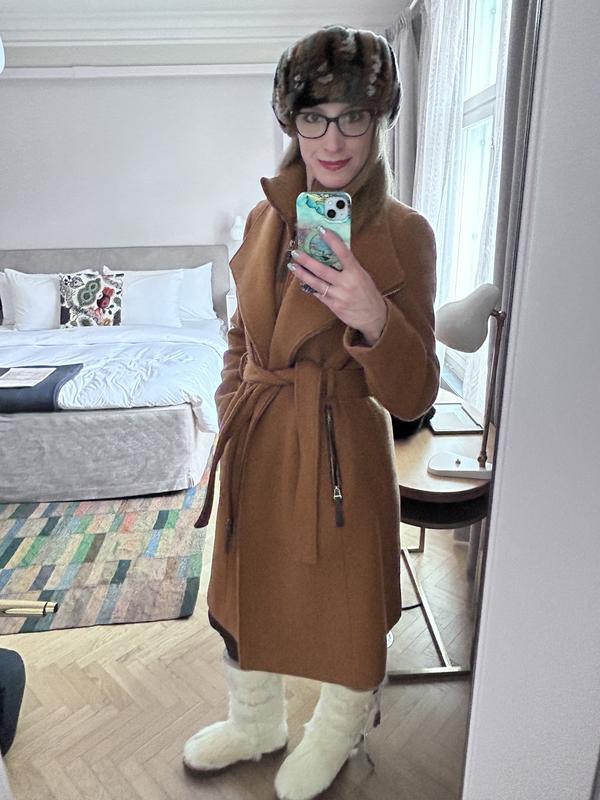 ジャケット・アウター COVENTRY WRAP COAT Calvin Klein Women's Belted Wrap Coat, Created for Macy's