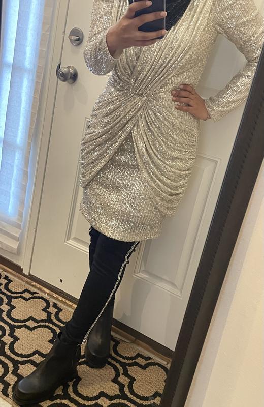 Silver sequin dress