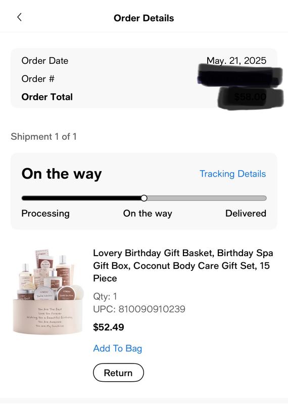 Order recap