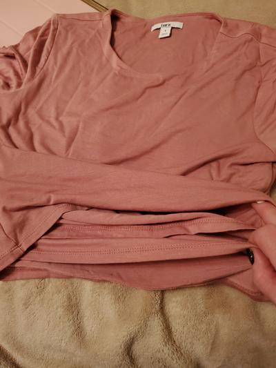 Tried to show the lining in the front and back of the shirt and the color