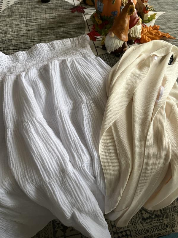 White skirt with supposedly white sweater(cream)