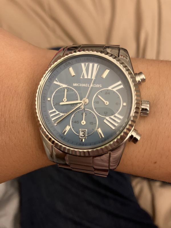ミラケン Michael Kors Women's Lexington Chronograph Silver-Tone