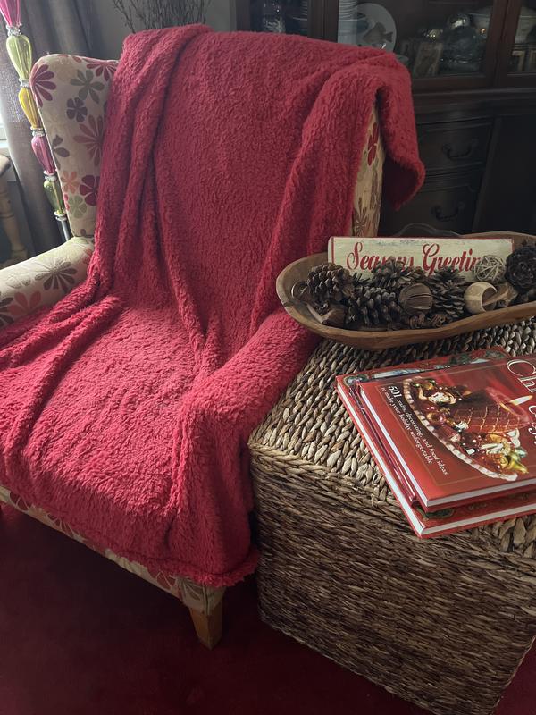 Fireside Solid Sherpa Irresistibly Soft Throw 50 x 60 Macy s
