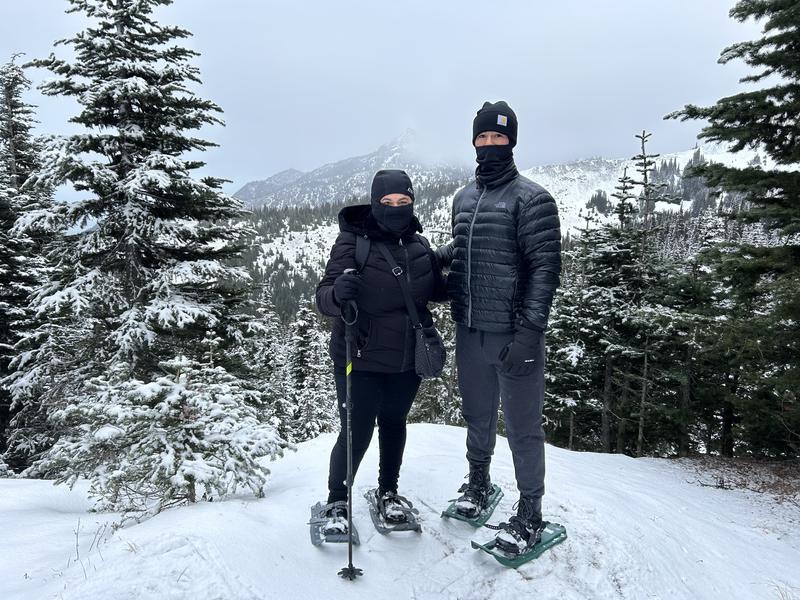 Kept my phone dry and protected in the bag while snowshoeing.
