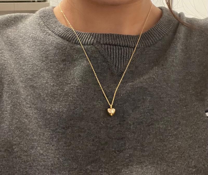 Puffed Heart Pendant Necklace