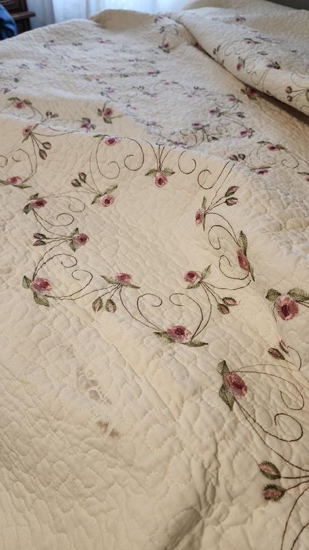 Unpackaged, unfolded to find this stain.