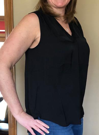 Showing the style at the neckline