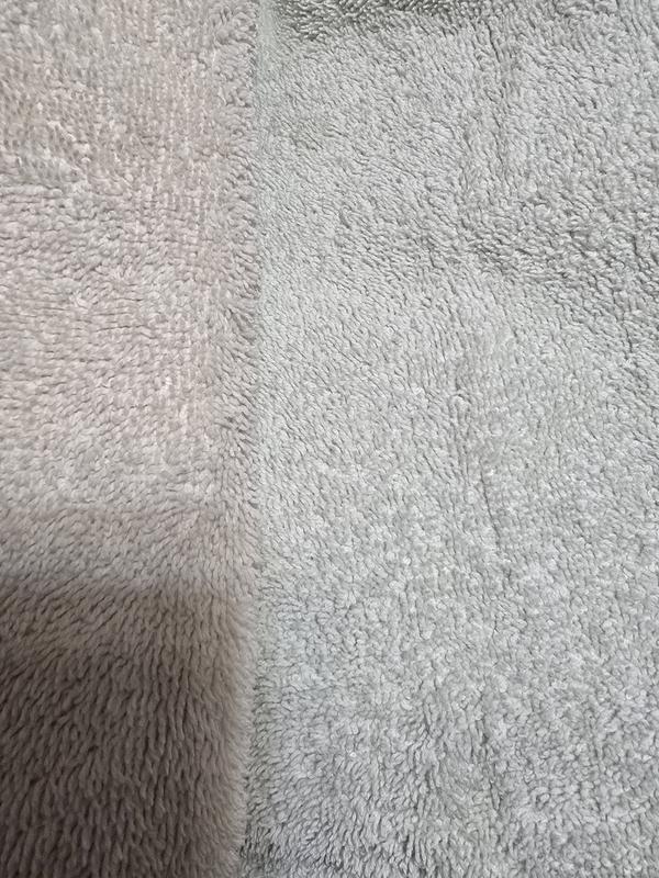 I'm not sure if you can tell but the towel on the left was the original color before I washed it with these blue towels. I have washed them multiple times and there's still so much lint coming off of them as well.