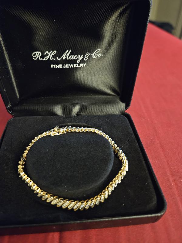 Diamond Triple Row S Link Bracelet (1 ct. t.w.) in Sterling Silver