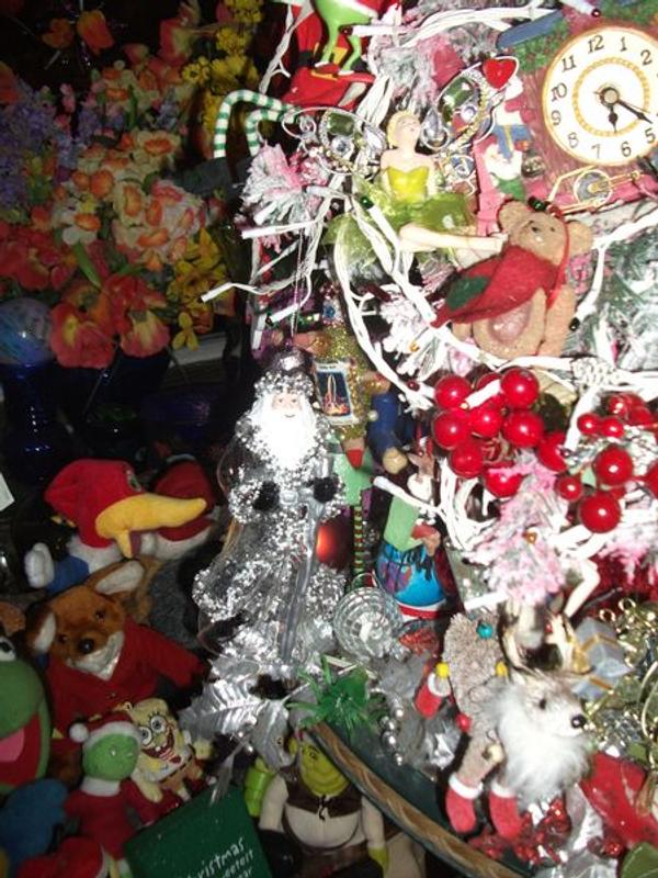 Glitzy Santa on Tree