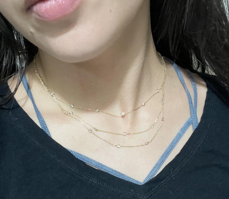 ETTIKA Perfect Cubic Zirconia Dotted 18K Gold Plated Layered Necklace ...