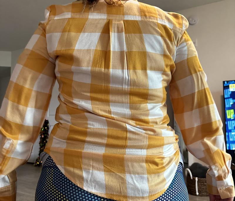 売れ筋商品|||スタイルアンドコー カットソー トップス レディース Women's Plaid Button-Down Perfect Shirt, Exclusively at Macy's White Black 29533894_fpx.tif?$filterlrg$&