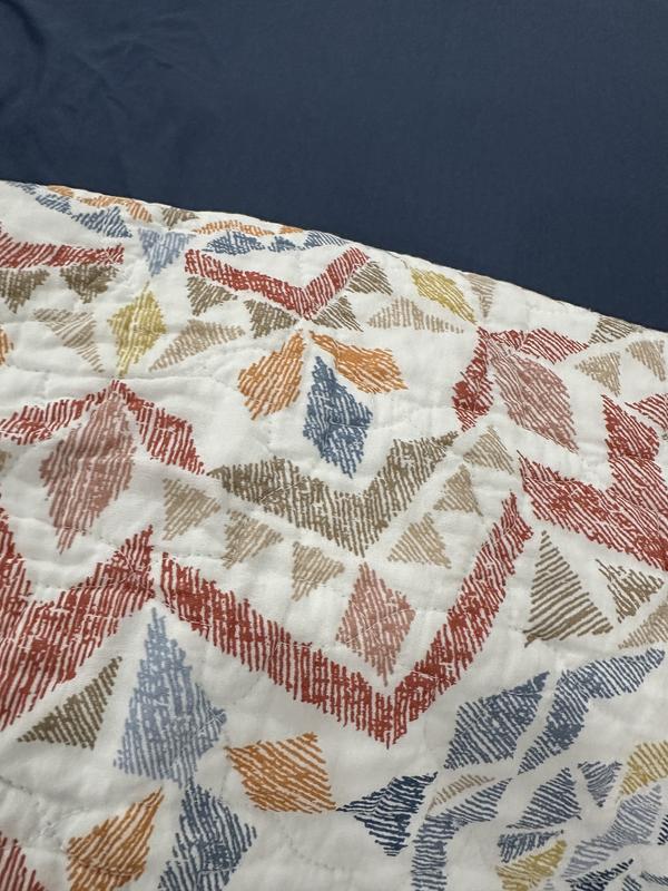 Both sides went well with our dark blue bedsheet.