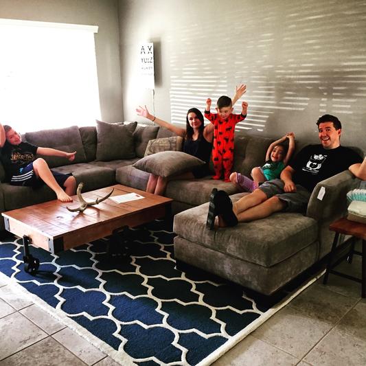 The family that lounges together....