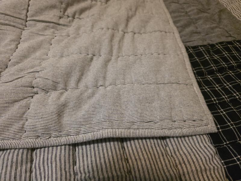 Back side is medium gray striped pattern.