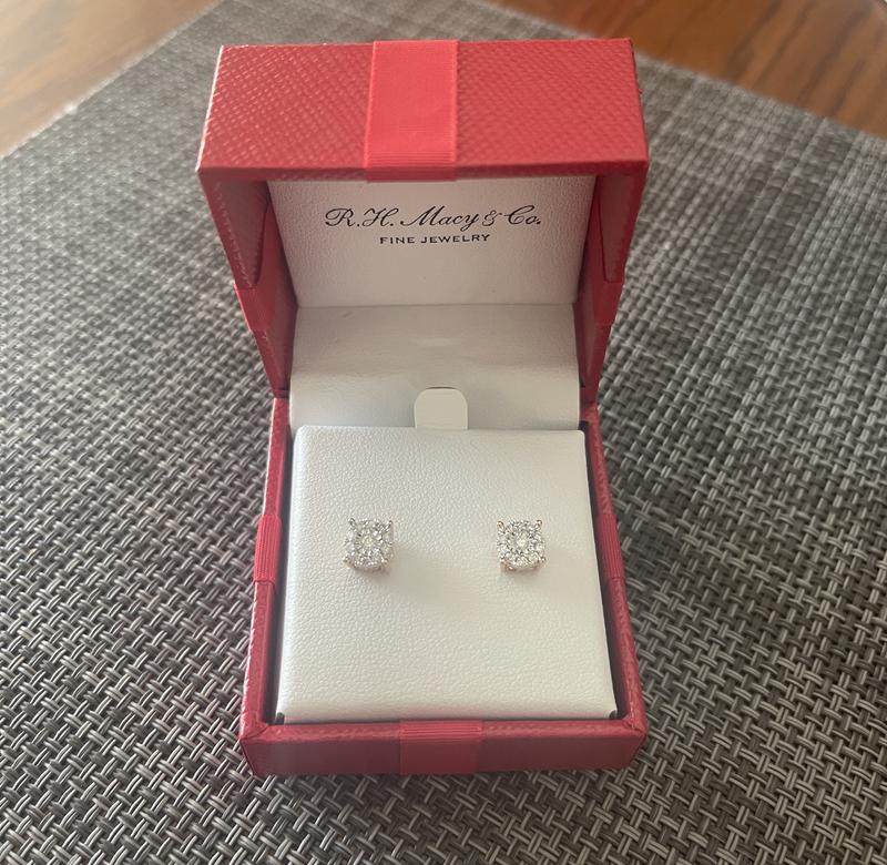 Diamond Stud Earrings 1 3 ct. t.w. in 14K White Yellow or Rose Gold Macy s
