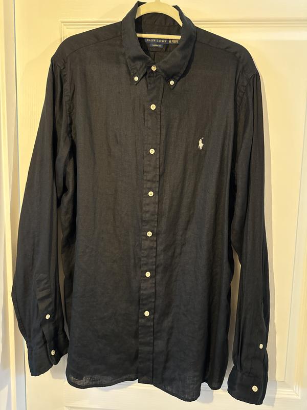 【名品図鑑】90s Polo Ralph Lauren black linen 名品図鑑】90s Polo Ralph Lauren black linen Classic Fit