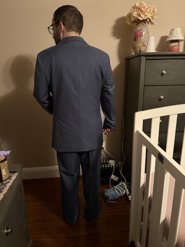 Braveman Men's Modern Fit Light Blue Plaid Suit main image 0