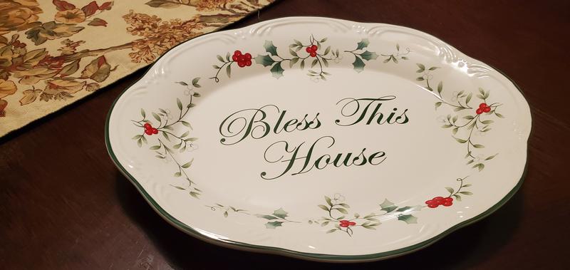 Serving Plate Pfaltzgraff Winterberry Bless This House Plate