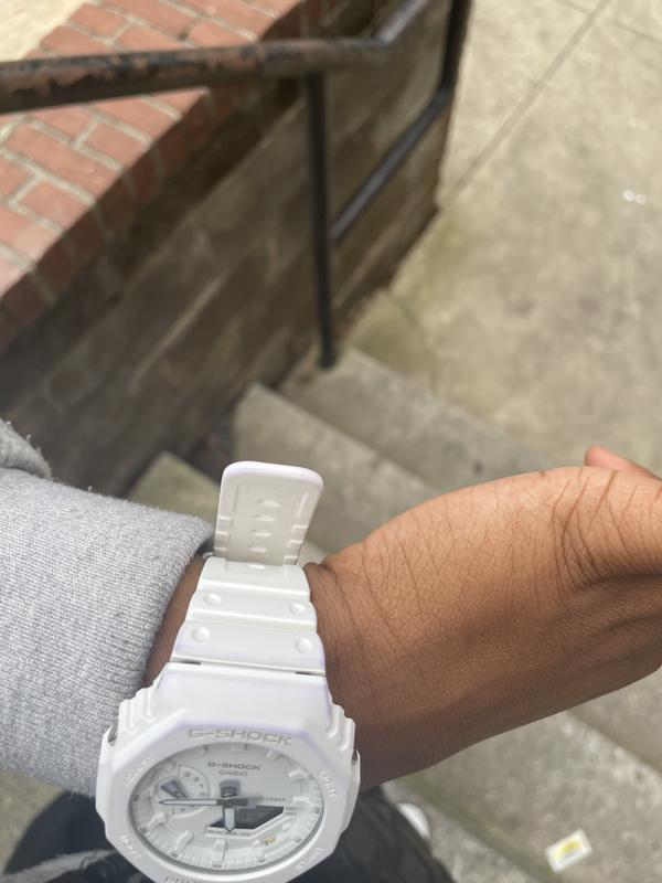 Men's Analog Digital White Resin Watch, 45.4mm, GA2100-7A7